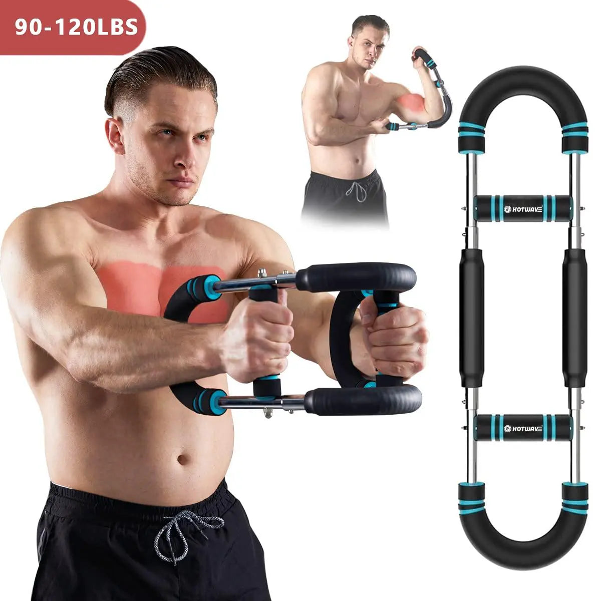 HOTWAVE Arm Trainer, Adjustable Chest Workout Equipment, Arm Trainer for Men, Chest Trainer for Men, Shoulder Muscle Training, Portable Spring Resistance Home Fitness Equipment Summerwins Fathersdaygift